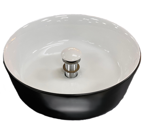 Vessel Sink Matte Blk/Wh