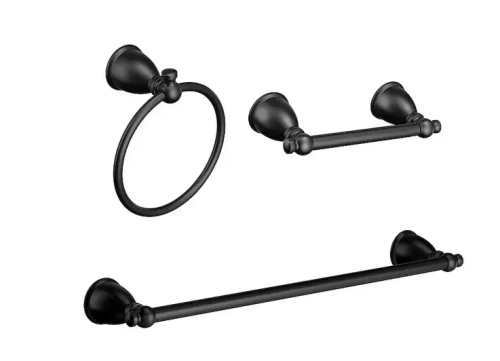 Bath Set 3pcs 18" Matte Black