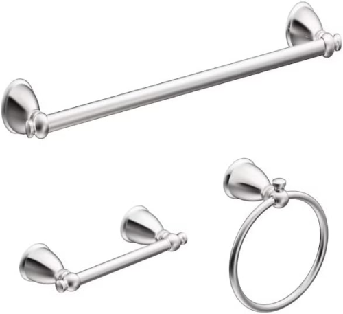 Bath Set 3pcs 18" Chrome Fnsh