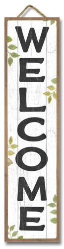 Sign 6x24" Welcome Green Sprigs