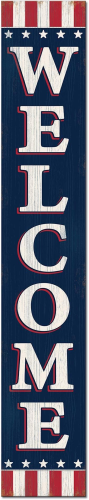 Sign 8x46.5" Welcome Navy Flag