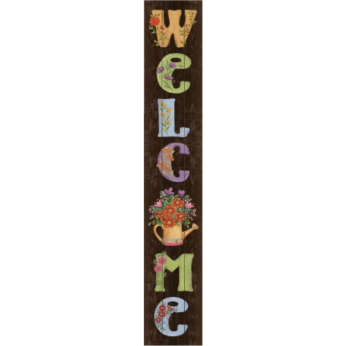 Sign 8x46.5" Welcome Watering Can