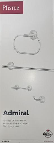 Towel Bar 24" Chrome 4pc