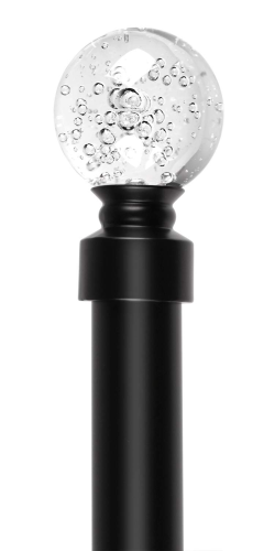 Curtain Rod Crystal 24-48" Blk