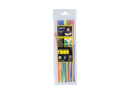 Resuable Zip Ties (#6,8,10) Assorted Colors 30pk