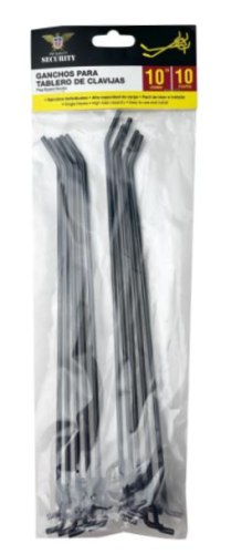 Peg Hooks 10" 10pc Black