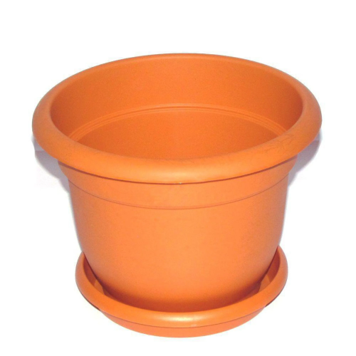 Flower Pot Brn #3 w/Saucer 13"