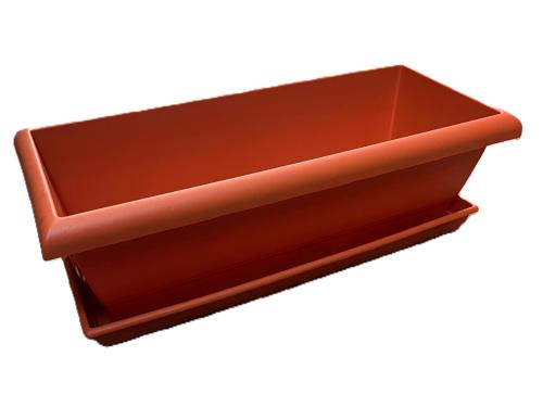 Flower Pot Brown Rect. 18"x8"