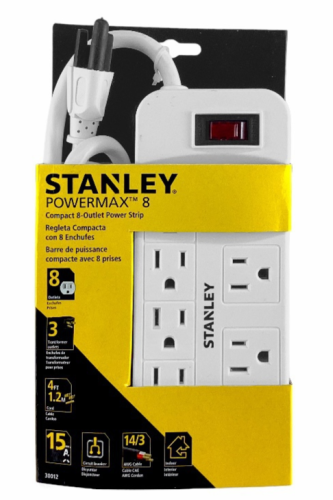 Power Strip 8 Outlet White