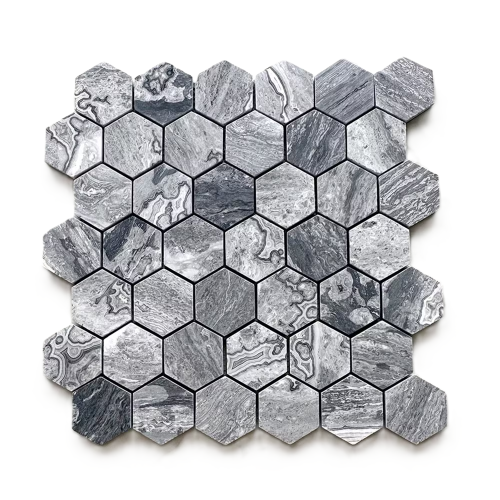 Tile 12" Ancient Black Hex