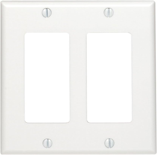 Wall Plate 2Gang Decor White