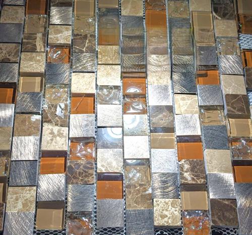 Tile 12x12 Mosaic Glass, Alum