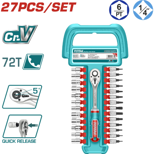 27pc 1/4" Drive Socket Set