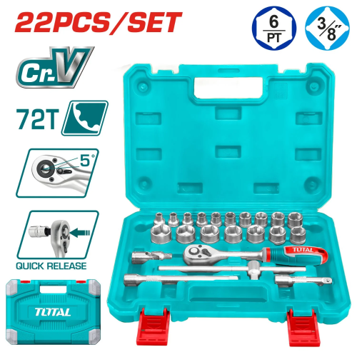 22pc 3/8 Drive Socket Set