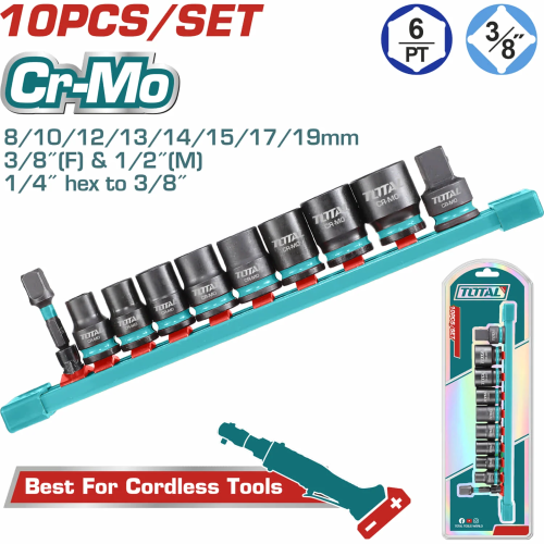 10pc 3/8"-Dri Impact Socket Set