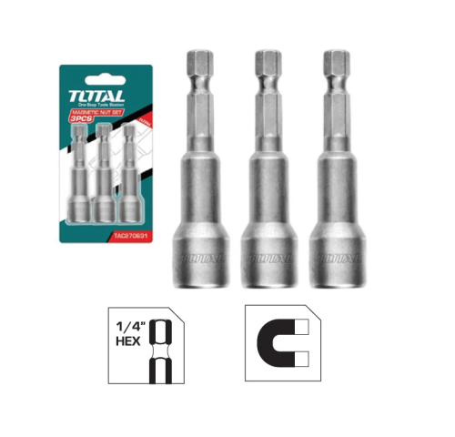 Magnetic Nut Bit Set 1/4" 3pc