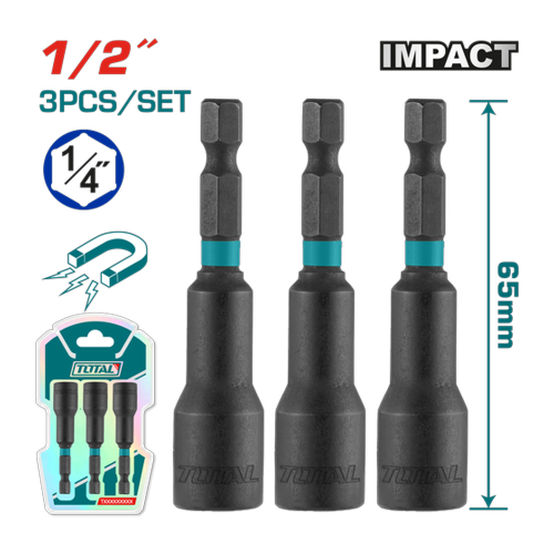 Nut Bit Magnetic Set 3Pc 1-2"
