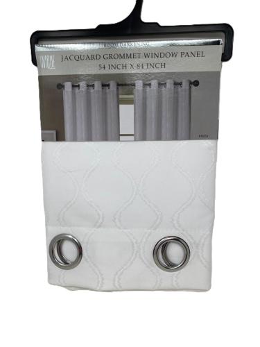 Jacquard Grommet White 54"x 84"