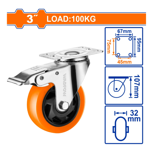 Medium Duty Swivel Brake Wheel 3