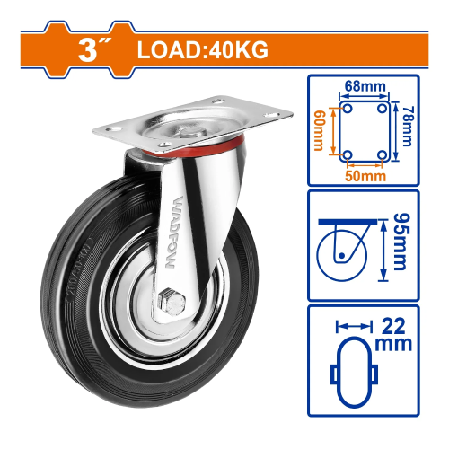 Medium Duty Caster Swivel 3" 40k