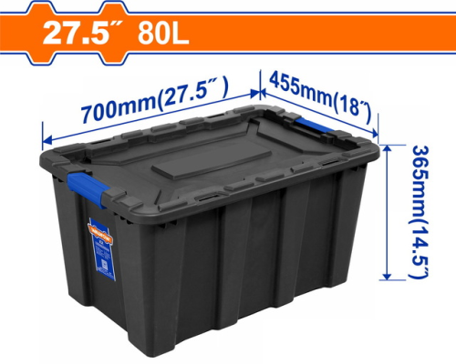 Storage Box Plastic 80L 27.5"