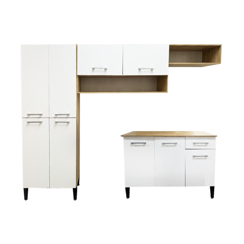 Kitchen Cabinet Set with Amber White
