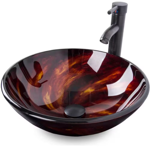 Glass Vessel Sink Brown