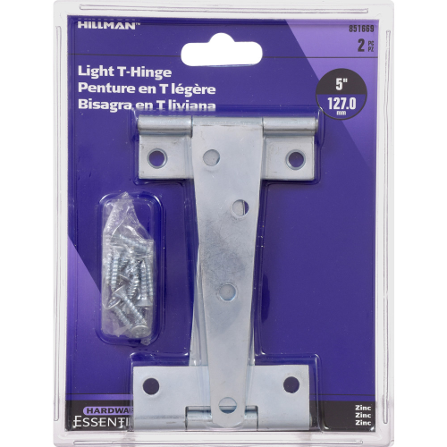 Tee Hinge 5in  zinc