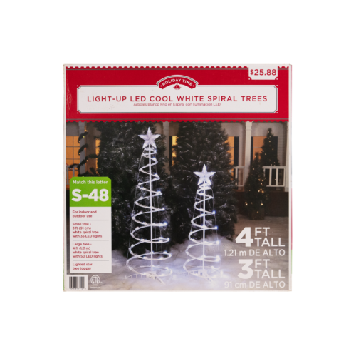 Christmas Spiral Tree 4'/3' 2pk