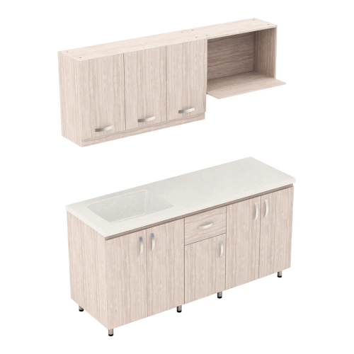 Kitchen Cabinet Set w/Amber Champagne