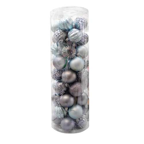 Christmas Ball Decor 50pk Blue