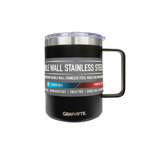 Double Wall SS Mug 12Oz Black