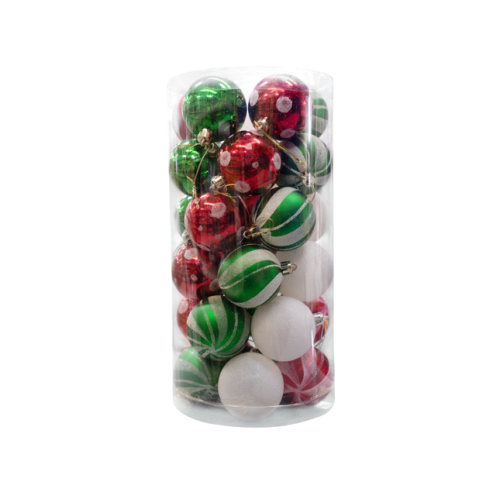 Christmas Balls Striped 30pcs