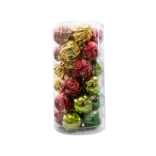 Christmas Balls Red/Green 30pcs