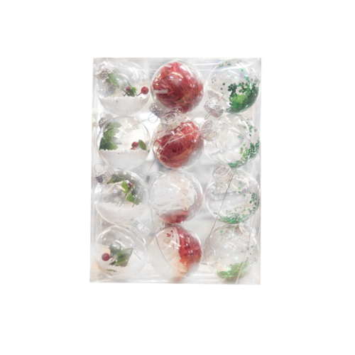 Christmas Balls Red/Green 12pcs