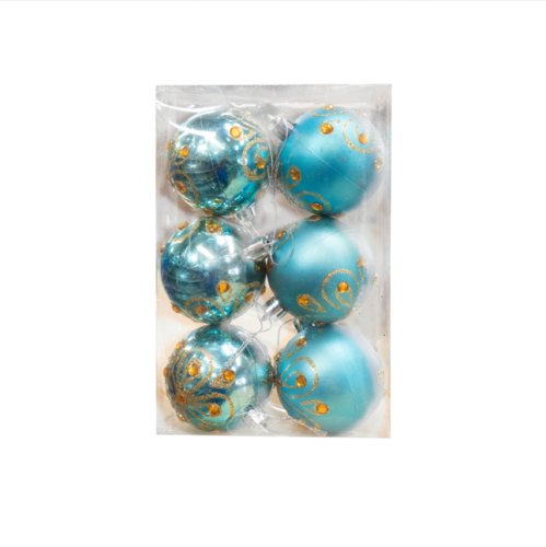 Christmas Balls Gem Flower Blu 6