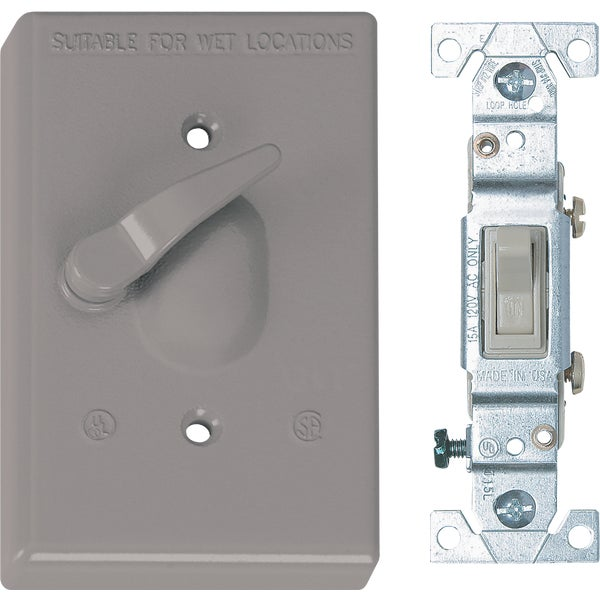 Gray Weatherproof 3-Way Switch