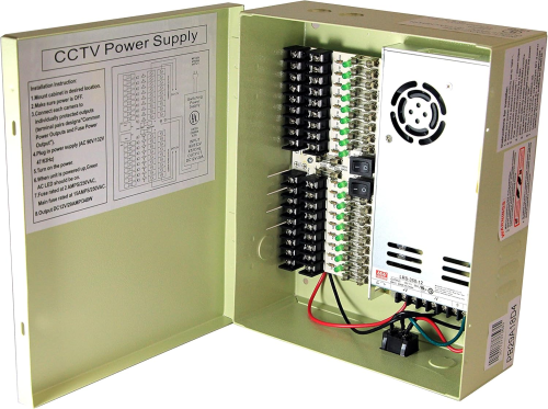 18-Output 12V DC 29A CCTV Distributed Power Supply Box