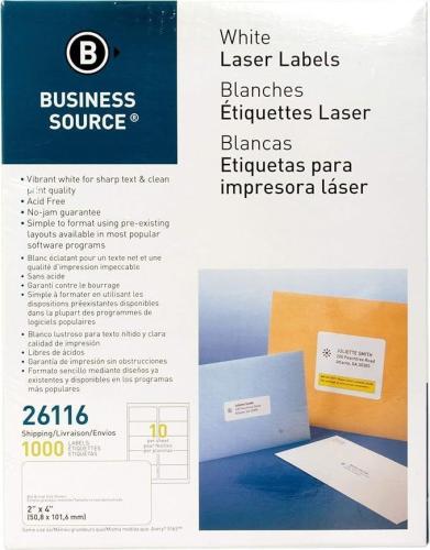 Business Source Bright White Premium-quality Shipping Labels