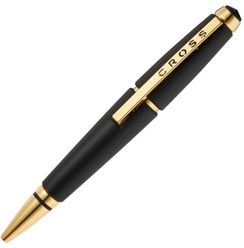 Cross Edge Matte Black Lacquer w/Gold PVD Appointments Rollerball Pen