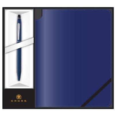 Cross Click Midnight Blue Ballpoint Pen w/Midnight Blue Journal Set