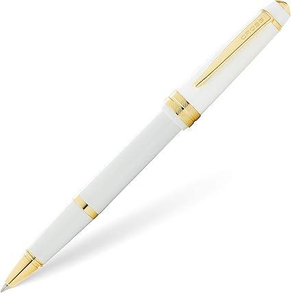 Cross Polished White Resin and Gold Tone Ballpoint Pen