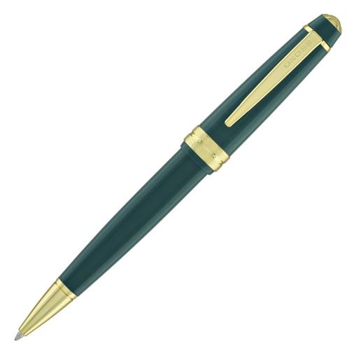 Cross Polished Green Resin and Gold Tone Rolling Ball Pen