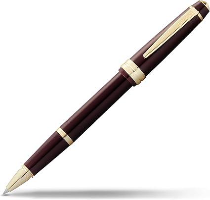 Cross Polished Burgundy Resin and Gold Tone Rolling Ball Pen