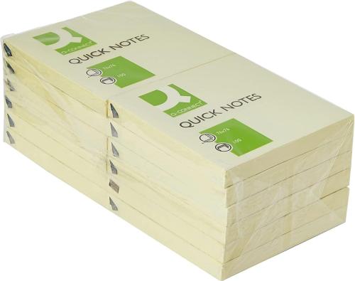 Q-Connect Recycled Sticky Notes 76 x76mm (3"x3") Yellow pk/12
