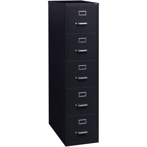 Lorell Commercial Grade Vertical File Cabinet - 5-Drawer - 15" x 26.5" x 61" - 5 x Drawer(s) for File - Letter - Vertical - Heavy Duty, Security Lock,
