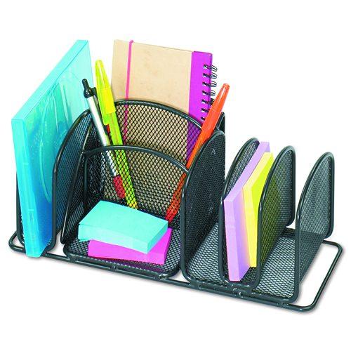 Deluxe Organizer, Six Compartments, Steel, 12 1/2 x 5 1/4 x 5 1/4