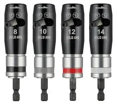 4PC Solid Wire Stripper Set (8, 10, 12, & 14 AWG)