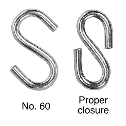 S HOOKS #60 Z/P CT"