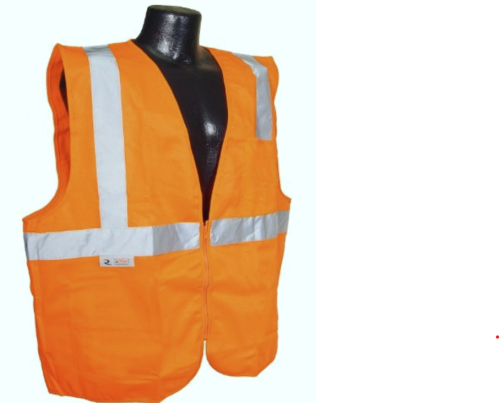 RADIANS SV2Z ECONOMY TYPE R CLASS 2 SOLID SAFETY VEST W/ZIPPER